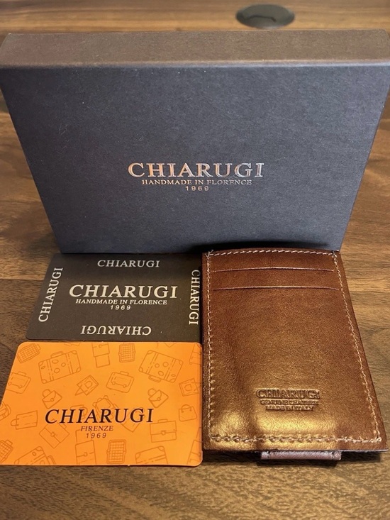 CHIARUGI Other - Brown Leather Money Clip - Crafted in Florence